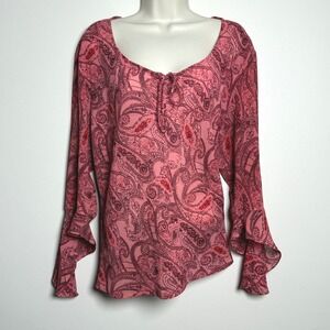 New‎ York City Design Co. VTG Womens Sheer Top XL Pink Paisley Whimsigoth Fairy